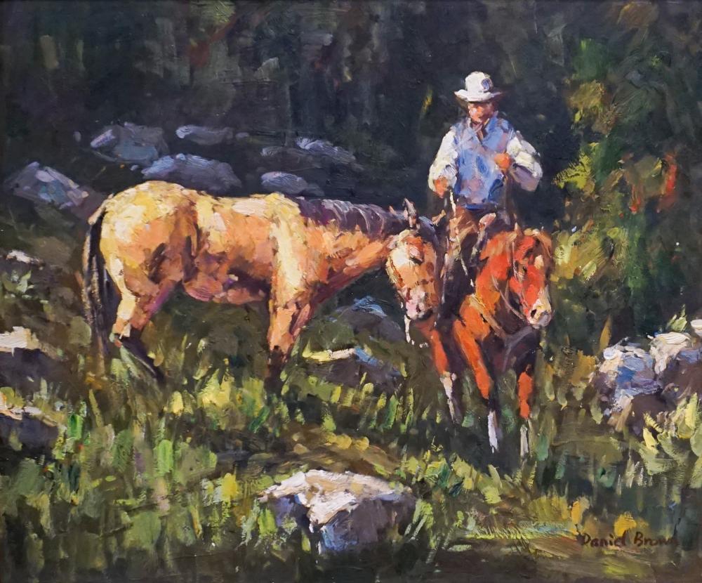DANIEL BROWN, COWBOY WITH HORSES,