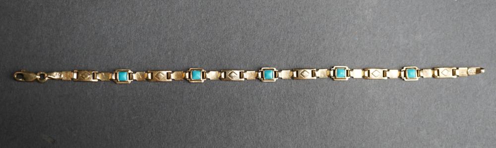 14 KARAT YELLOW GOLD AND TURQUOISE 2e5a47