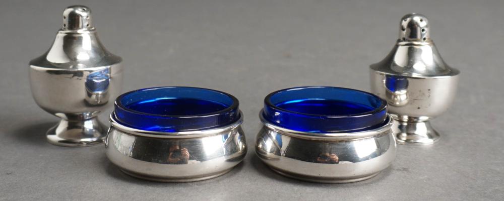 FOUR-PIECE STERLING SILVER AND COBALT