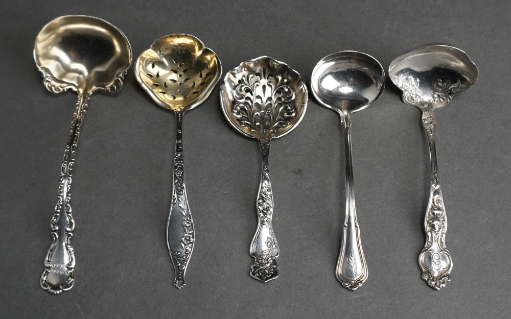 FOUR STERLING SILVER SAUCE LADLES