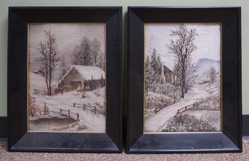 PAIR OF JAPANESE NEEDLEWORK PANELS