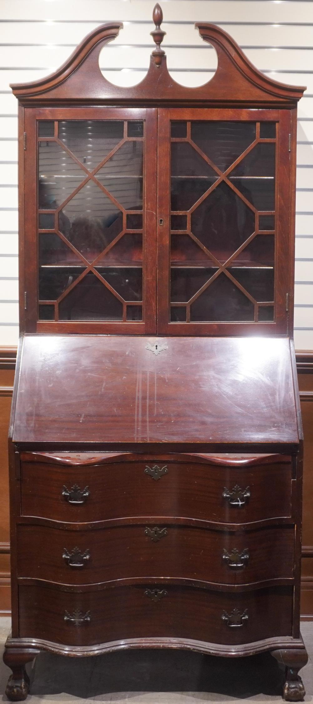 CHIPPENDALE STYLE MAHOGANY SECRETARY