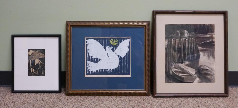 THREE ASSORTED FRAMED WORKS OF