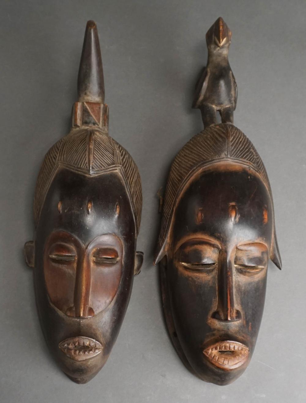 TWO AFRICAN BAOULE MASKSTwo African
