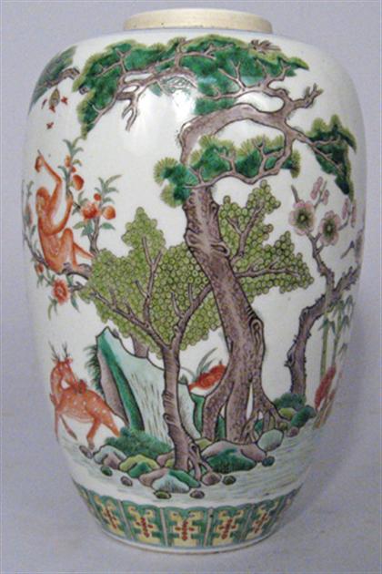 Chinese famille rose jar double 4a2cc