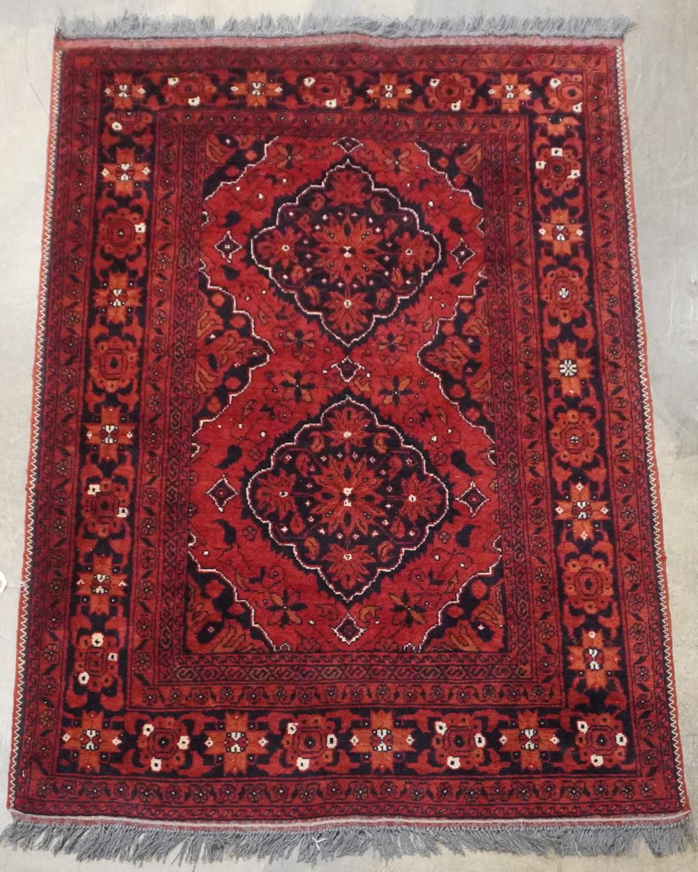 AFGHAN BOKHARA RUG, 4 FT 10 IN