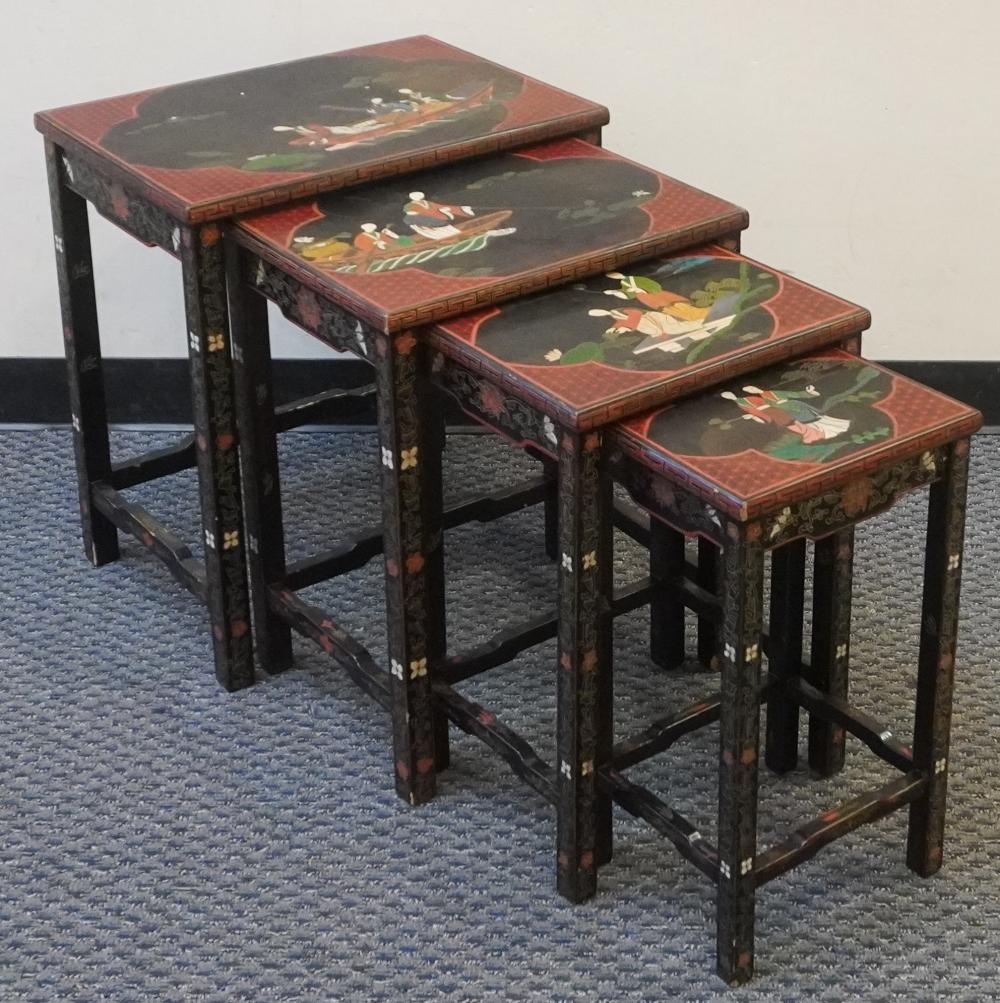 SET OF FOUR CHINESE PAINTED STACKING 2e5c0d