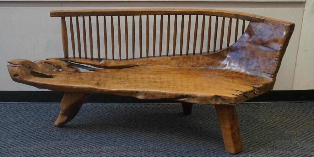 CONTEMPORARY CARVED DRIFTWOOD BENCH  2e5c28