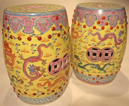 Pair of Chinese yellow glazed garden 4a2d1
