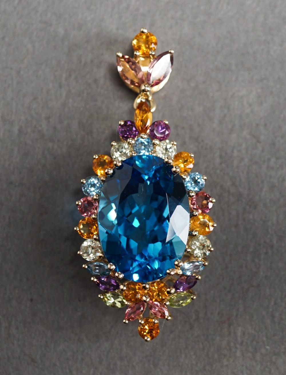 14 KARAT YELLOW GOLD BLUE TOPAZ 2e5c93