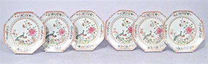 Six Chinese export porcelain octagonal 4a2df