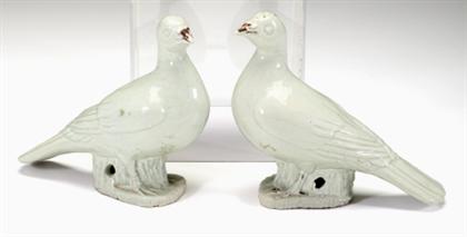 Pair of Chinese Export celadon glazed