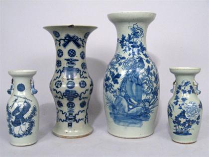 Four Chinese blue underglazed vases 4a2e5