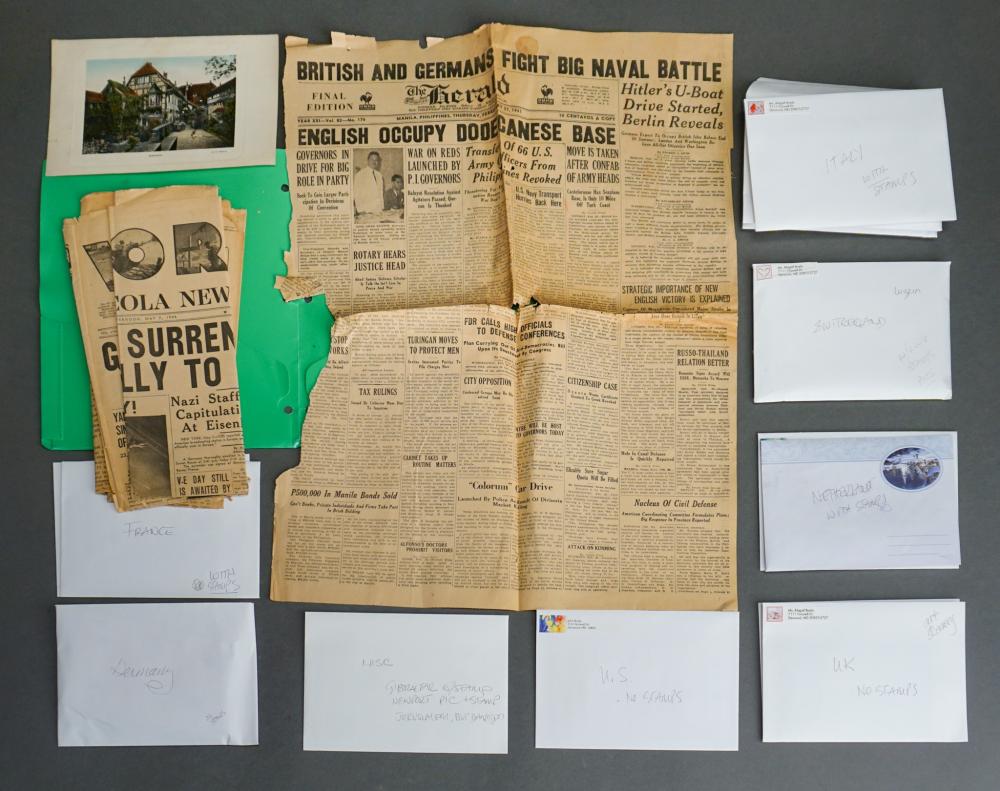 COLLECTION OF POST CARDS, NEWSPAPER