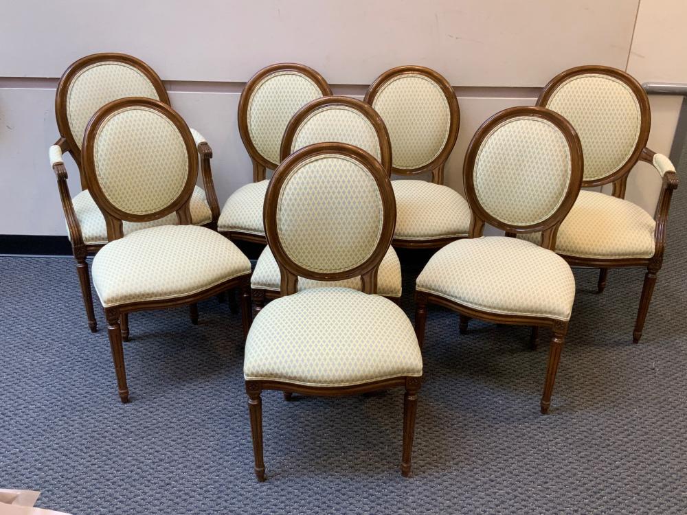 SET OF EIGHT LOUIS XVI STYLE FRUITWOOD