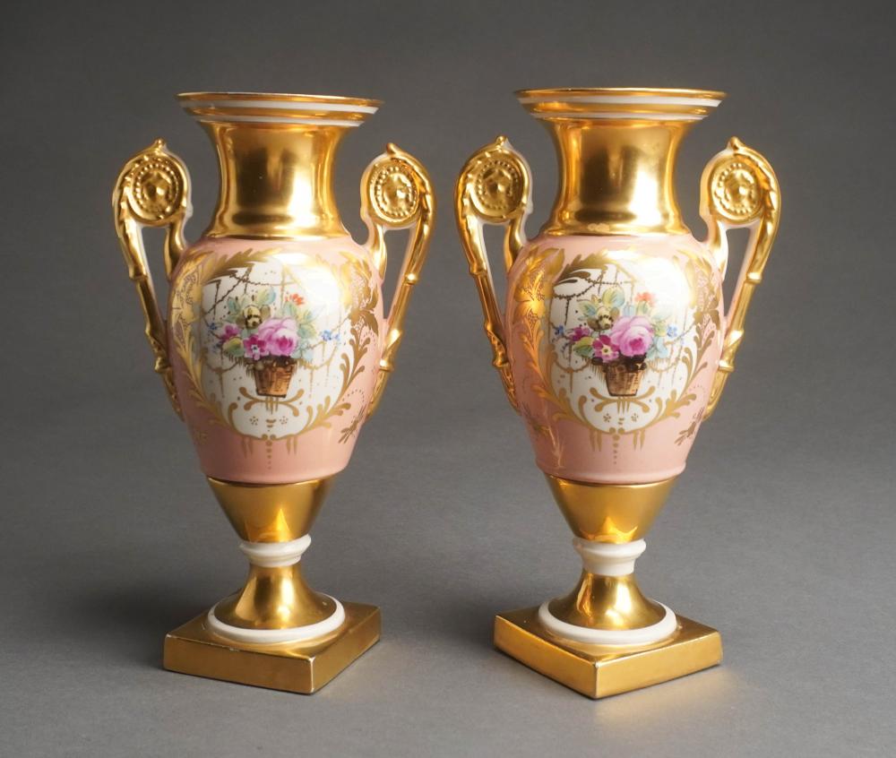 PAIR FRENCH HAND PAINTED PORCELAIN 2e5df7