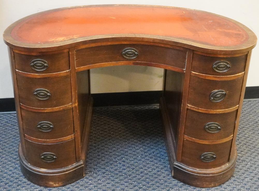 GEORGE III STYLE MAHOGANY AND TOOLED