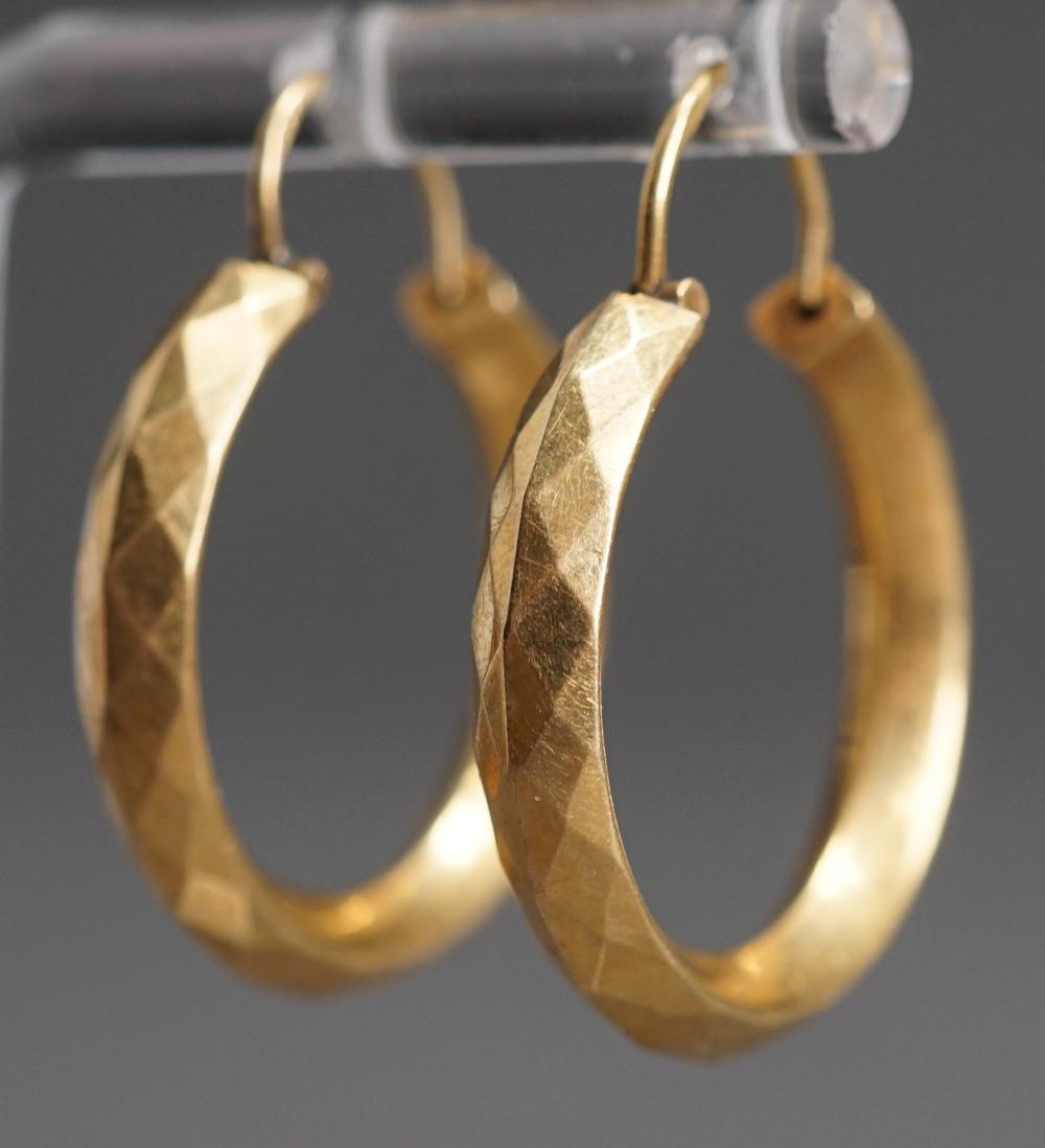 PAIR OF 18-KARAT YELLOW-GOLD HOOP