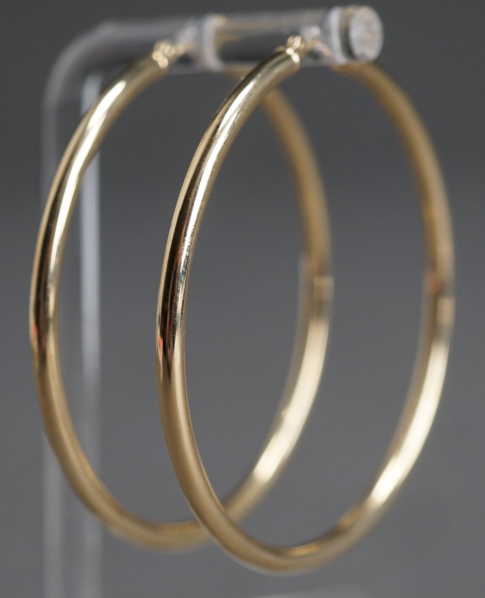 PAIR OF 14-KARAT YELLOW-GOLD HOOP