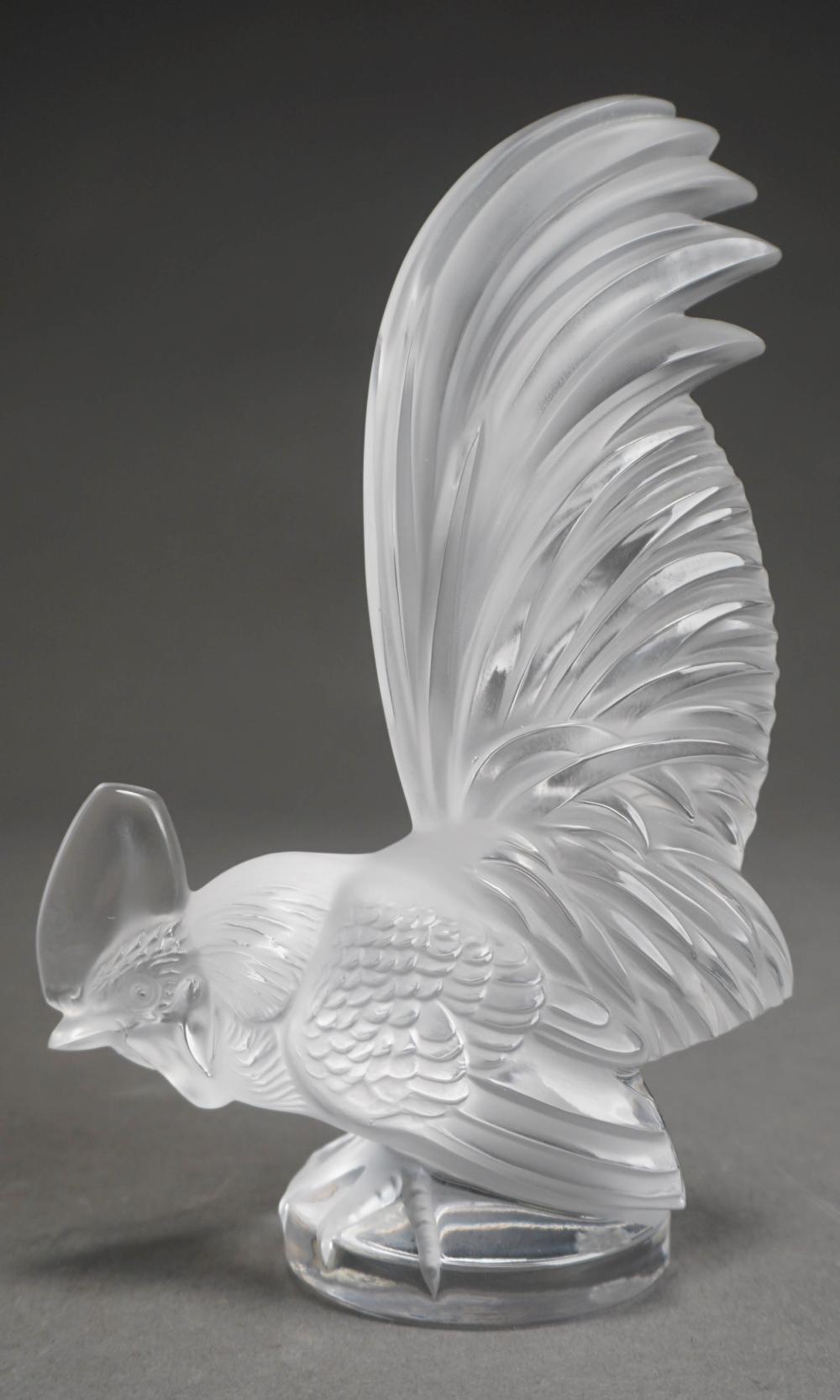 LALIQUE FROSTED CRYSTAL ROOSTER 2e5ef4