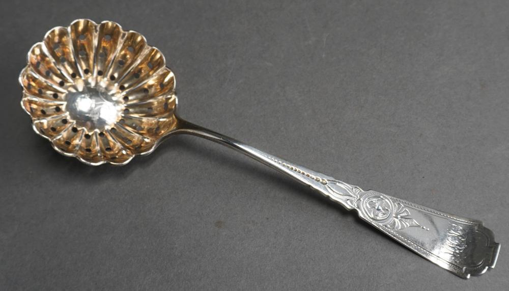 WARNER COIN SILVER STRAINER LADLE  2e5f26