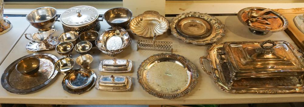 COLLECTION OF SILVERPLATE SERVING