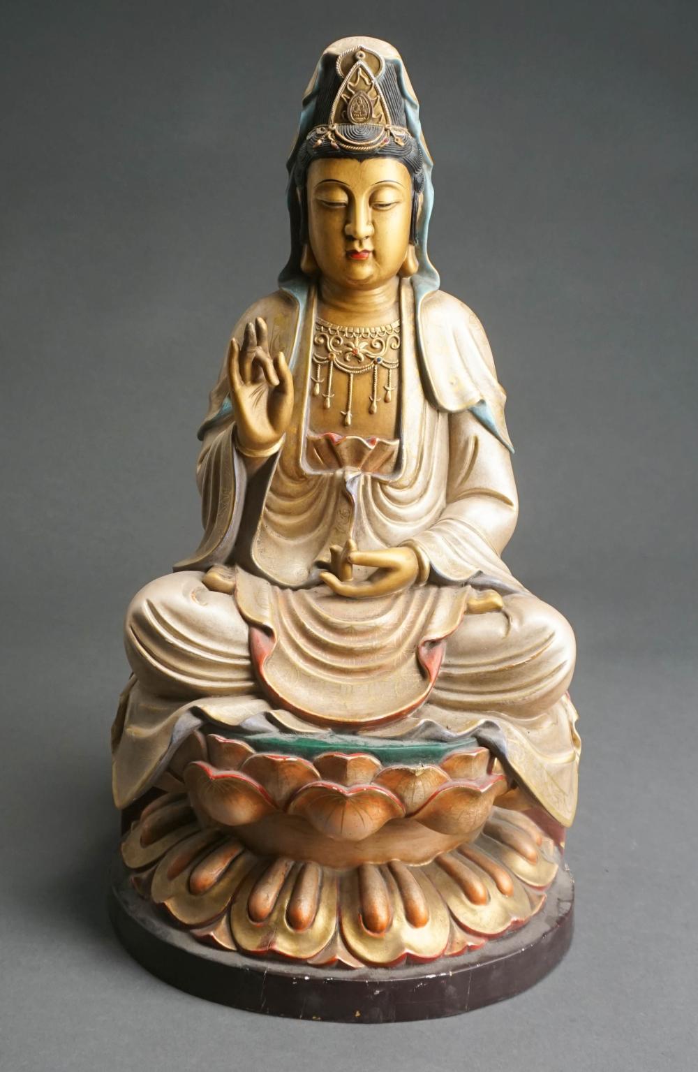 CHINESE PAINTED WOOD FIGURE OF 2e5fbe