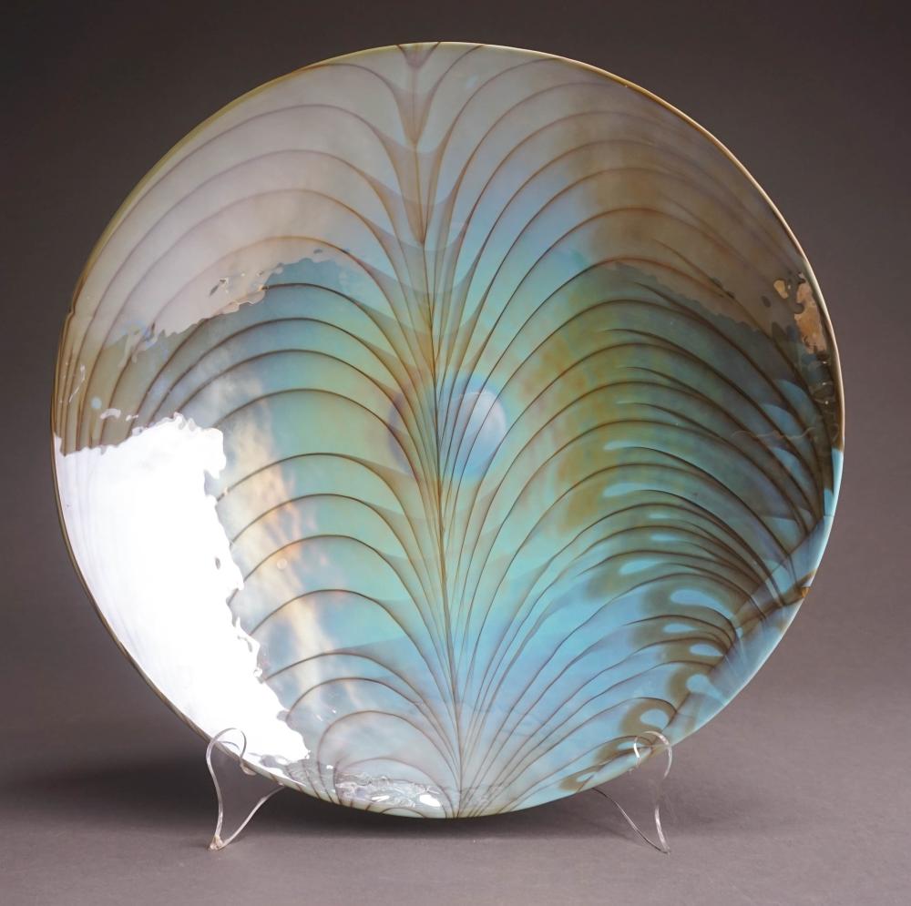 OPALESCENT ART GLASS PLATTER WITH