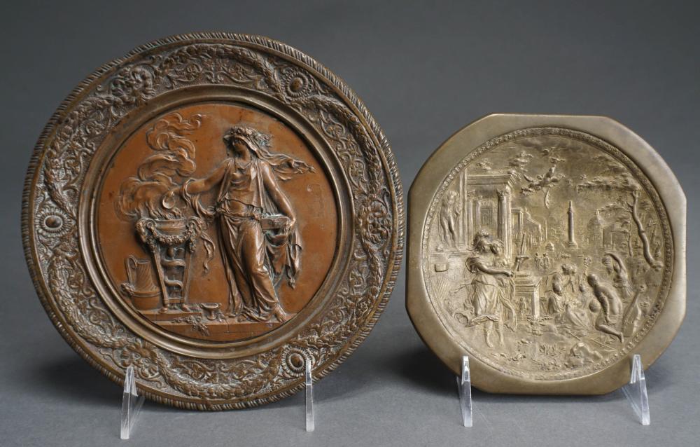 TWO RENAISSANCE STYLE BRONZE RELIEF 2e5fe1