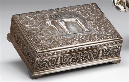 Large Thai silver box marked 4a337