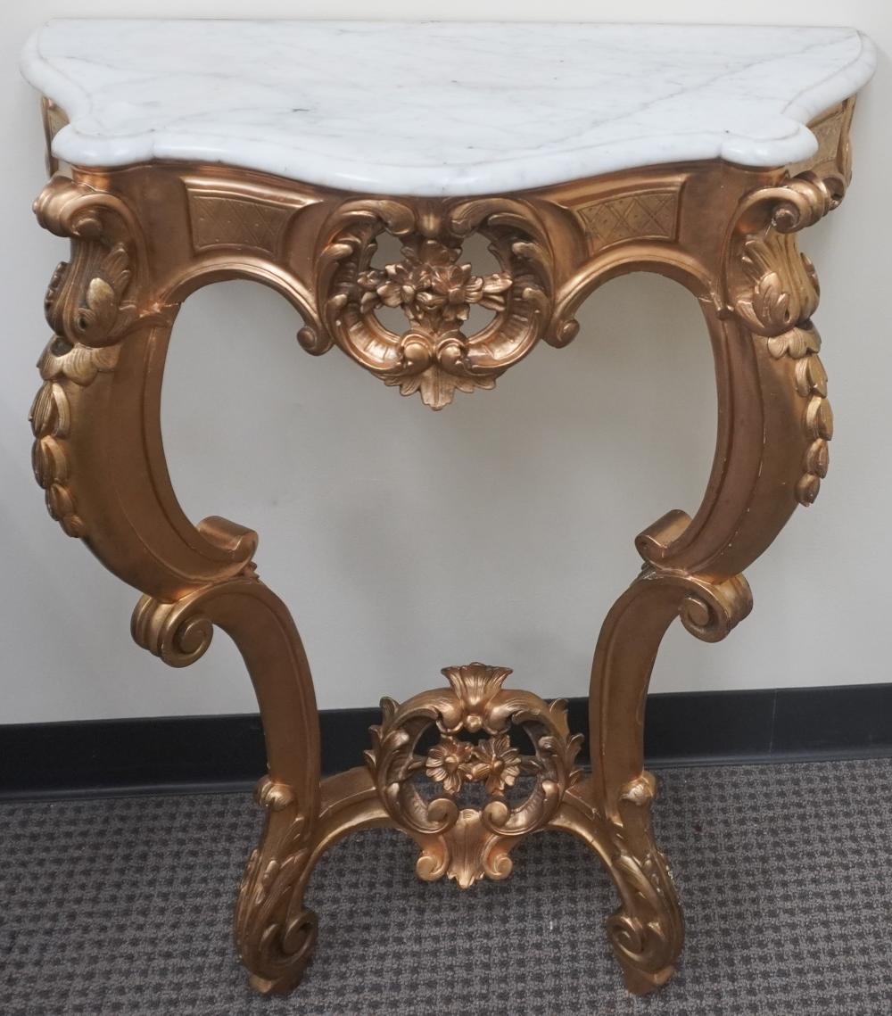 LOUIS XV STYLE GILTWOOD AND MARBLE 2e602b
