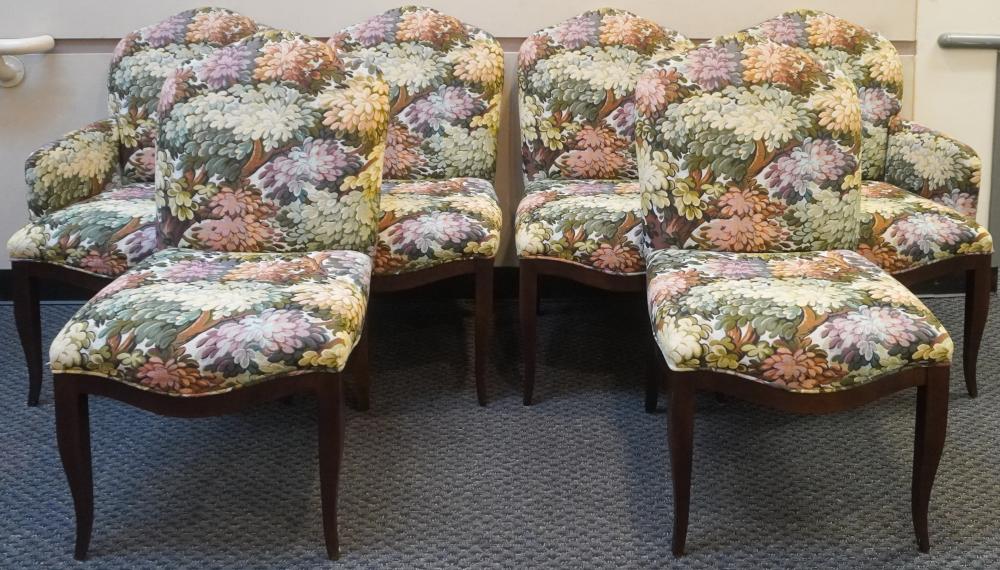 SET OF FOUR FLORAL UPHOLSTERED 2e6057