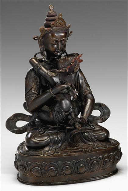 Large Tibetan bronze figure of