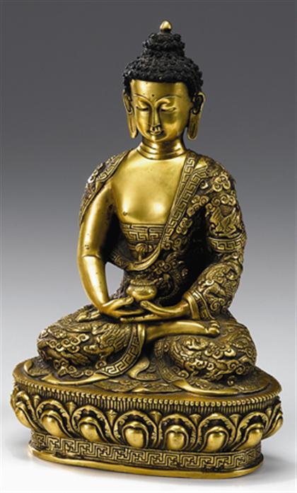 Tibetan gilt bronze figure of Shakyamuni 4a344