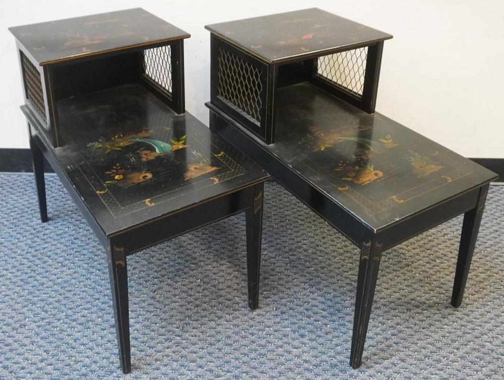 PAIR CHINOISERIE DECORATED STEP BACK 2e60e8