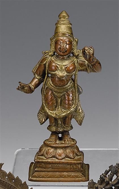 Indian gilt copper figure of Rama
