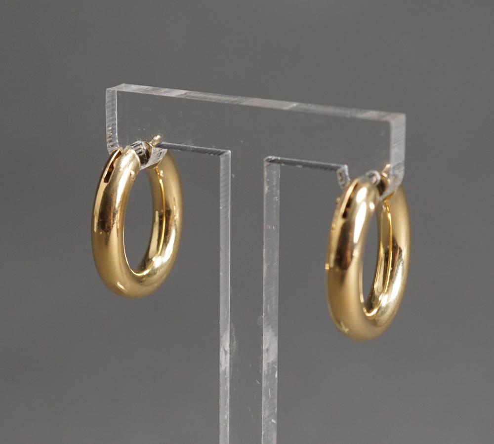 PAIR OF 18-KARAT YELLOW-GOLD HOOP