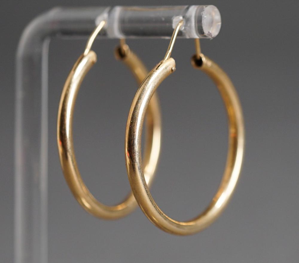 PAIR 14-KARAT YELLOW-GOLD HOOP