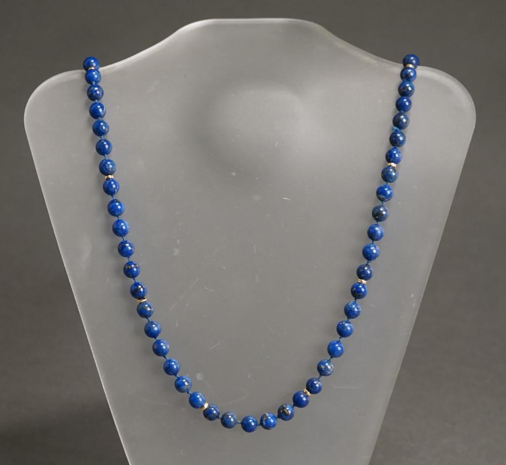 LAPIS LAZULI BEAD NECKLACE L APPROX: