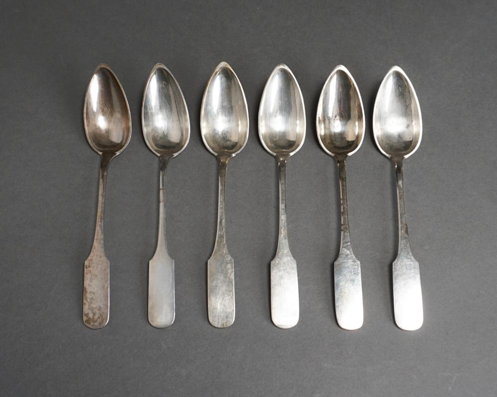 SET OF SIX FIDDLE-BACK GERMAN SILVER