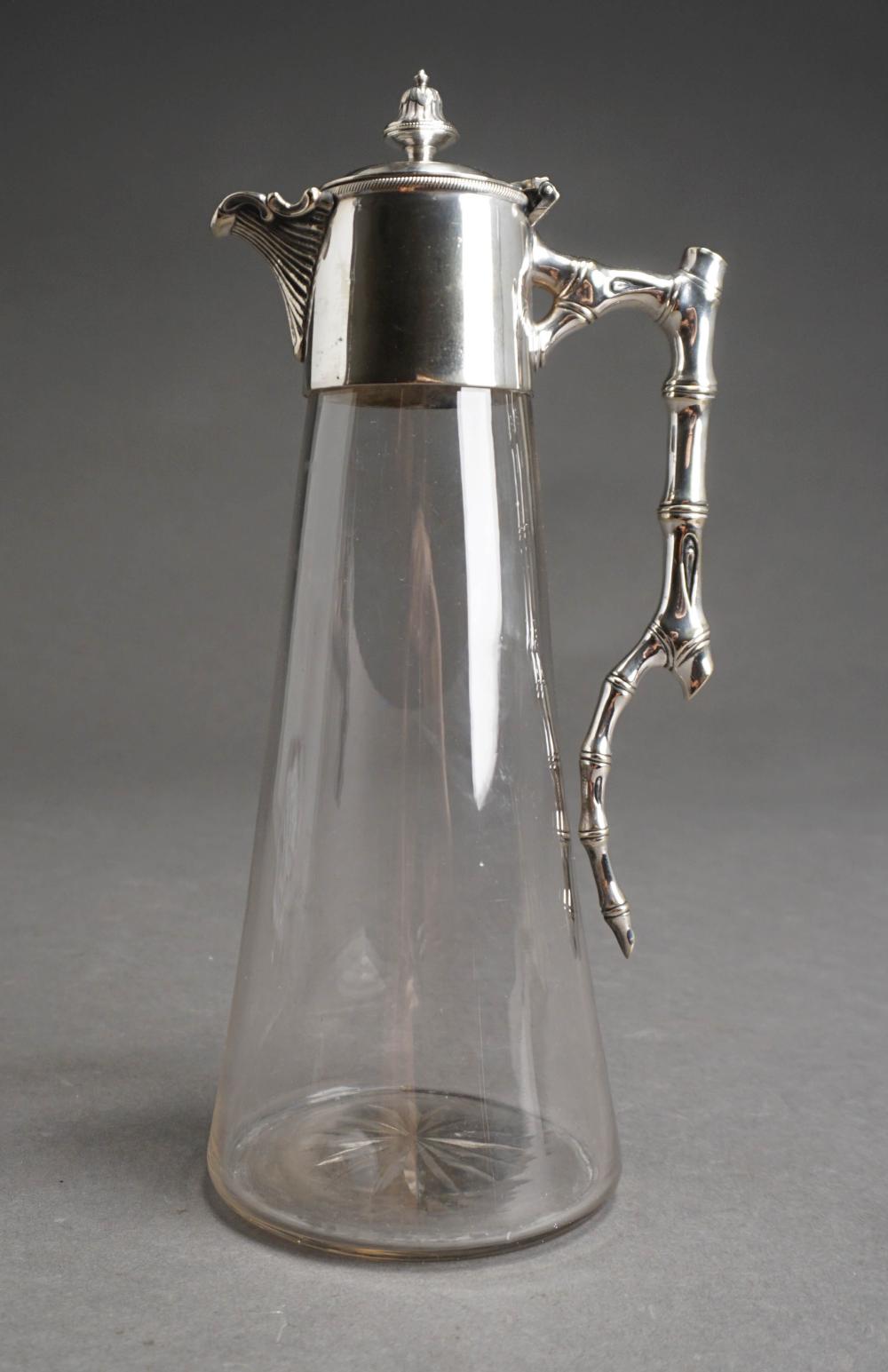 SILVERPLATE MOUNTED CRYSTAL CARAFE