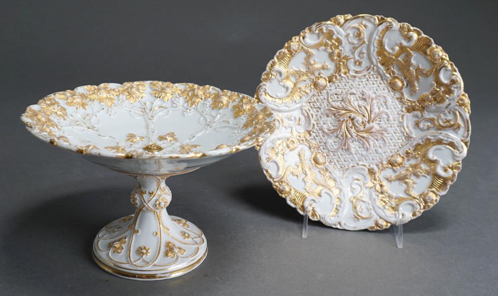 MEISSEN PARCEL GILT DECORATED COMPOTE 2e61b7