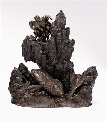 Large Japanese bronze model of
