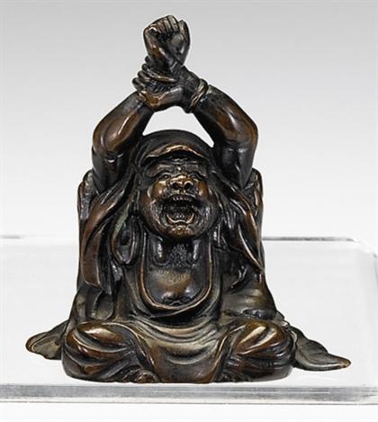 Japanese bronze model of Daruma 4a36c