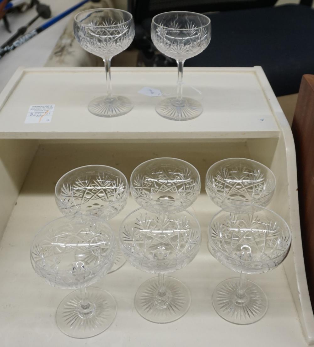 SET OF SIX CUT CRYSTAL CHAMPAGNES