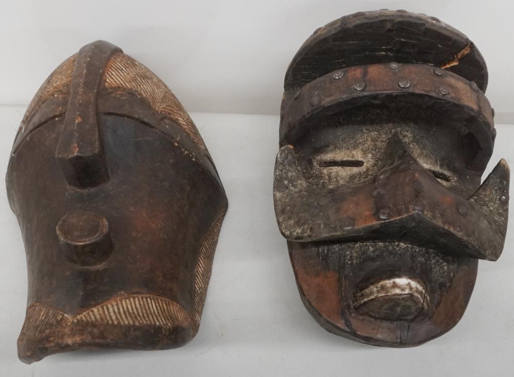 TWO AFRICAN CARVED WOOD MASKS LARGER  2e627d