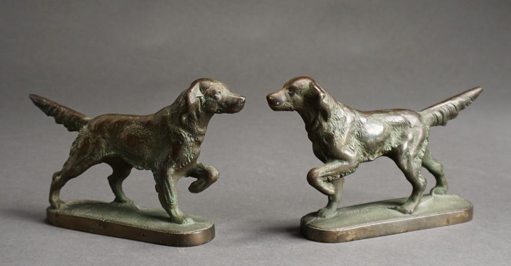 PAIR CAST IRON FIGURES OF DOGS,