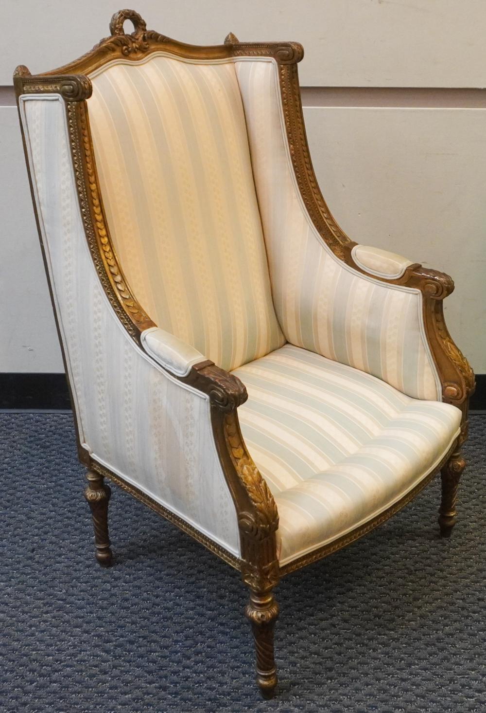 LOUIS XVI STYLE GILT WOOD UPHOLSTERED 2e62c1