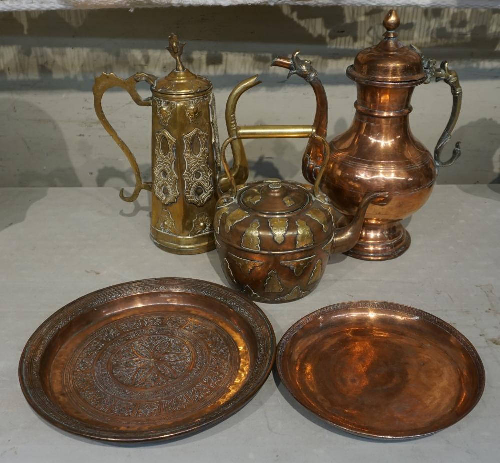GROUP OF INDIAN COPPER AND BRASS