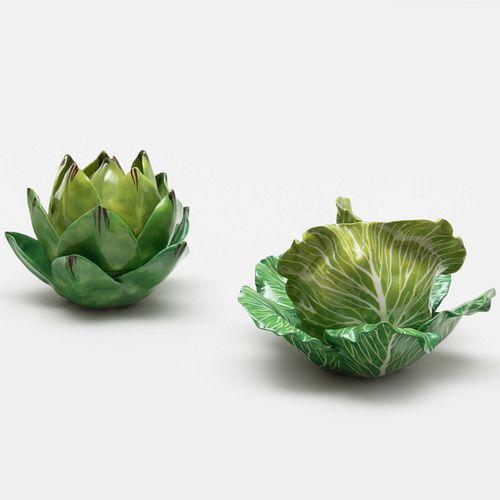 TWO CONTINENTAL PORCELAIN VEGETABLE